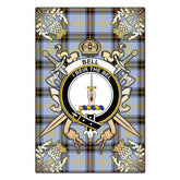Clan Bell Of The Borders Tartan Crest Black Garden Flag  - Gold Thistle  RY43 Clan Bell Tartan Today